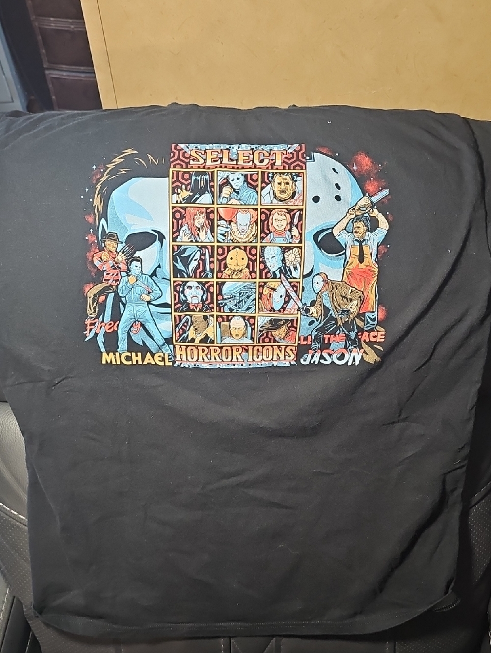 Gildan Black Men's Short Sleeve Horror Icons Graphic Tee Jason And Michael Ect.